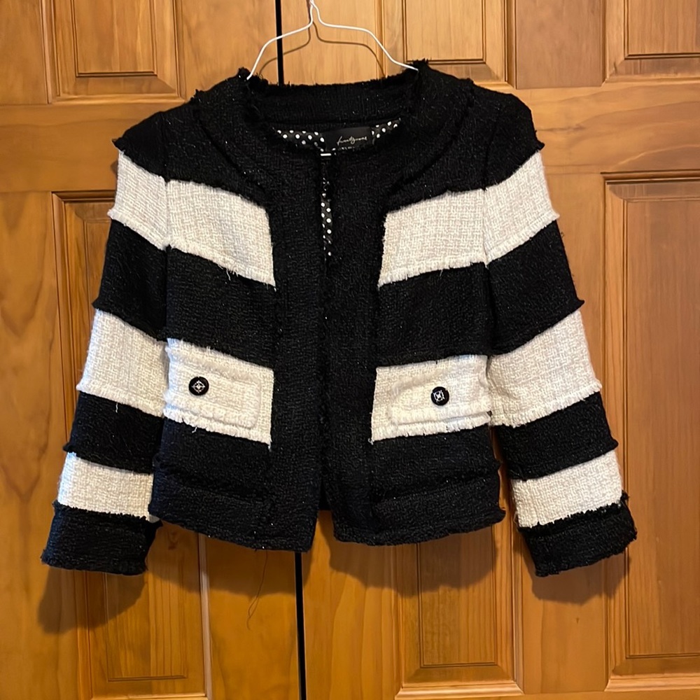 Twenty One Jacket Black White Sparkle Chic Small Crop Bolero